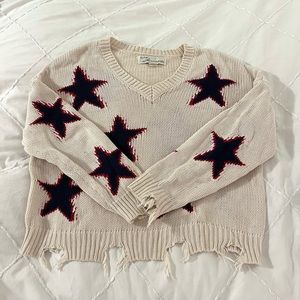 Vintage Havana Red and Navy Star Sweater